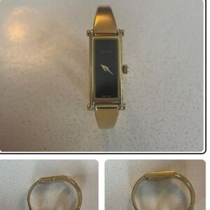 Vintage Gucci 1500L Women’s Watch Gold Toned Rectangle Quartz Bangle